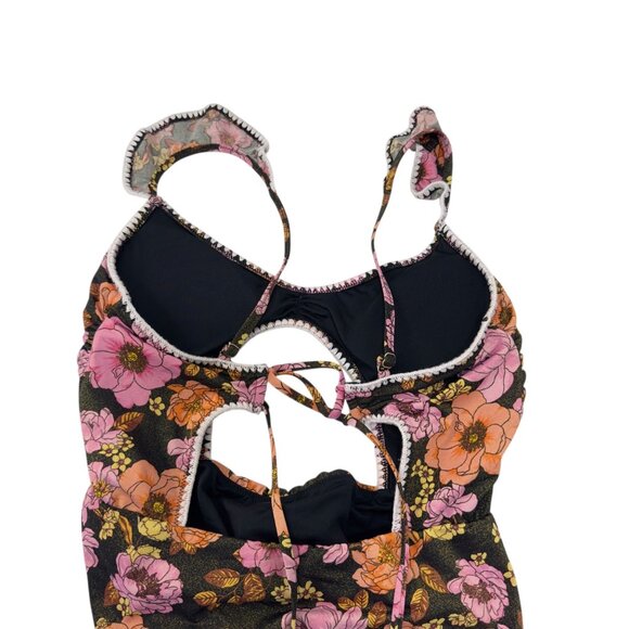Victorias Secret Women SZ L Boho Floral Cutout Monokini Swimsuit Ruffled Straps - Picture 15 of 15